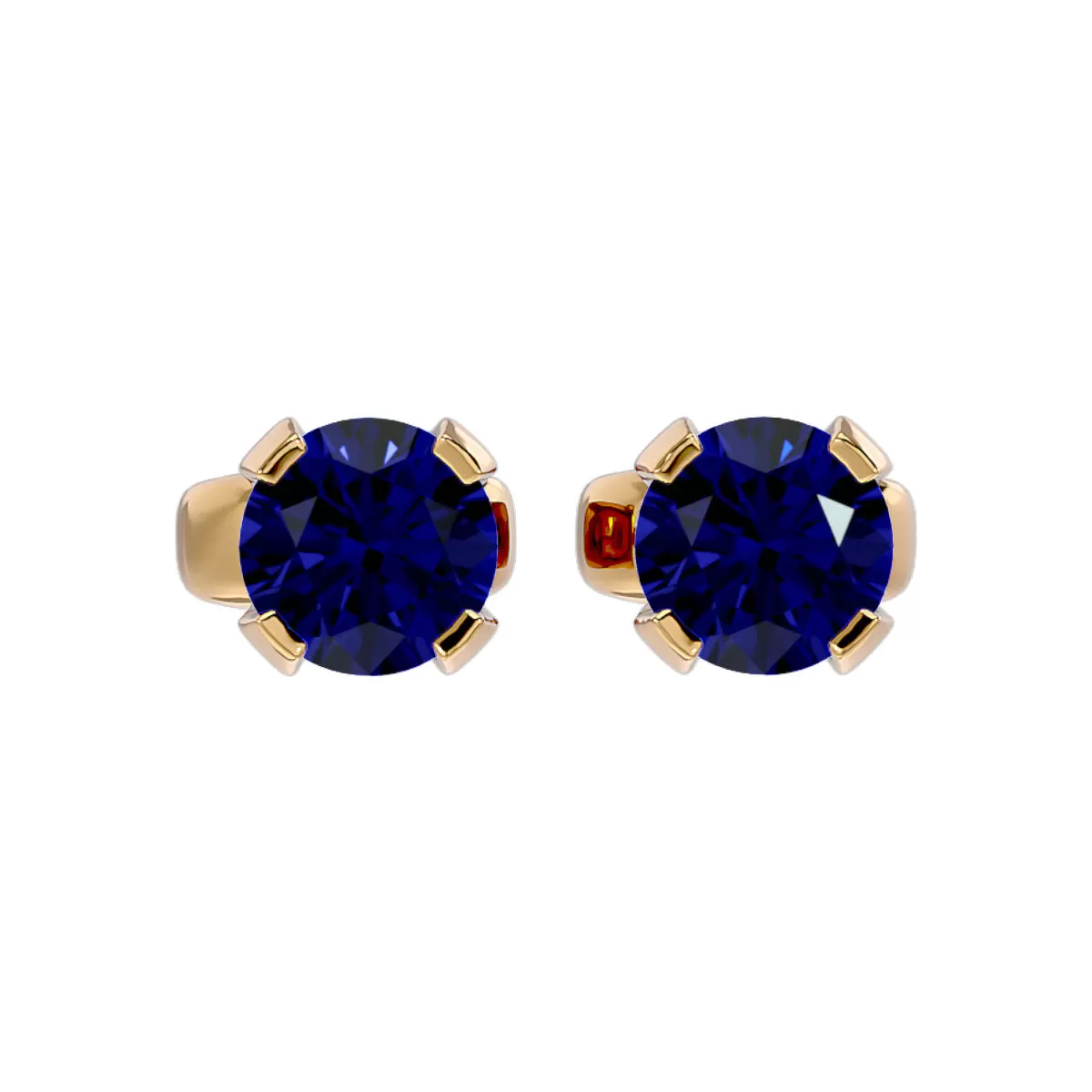 0.60 Carat Sapphire Stud Earrings In 14 Karat Yellow Gold Filled