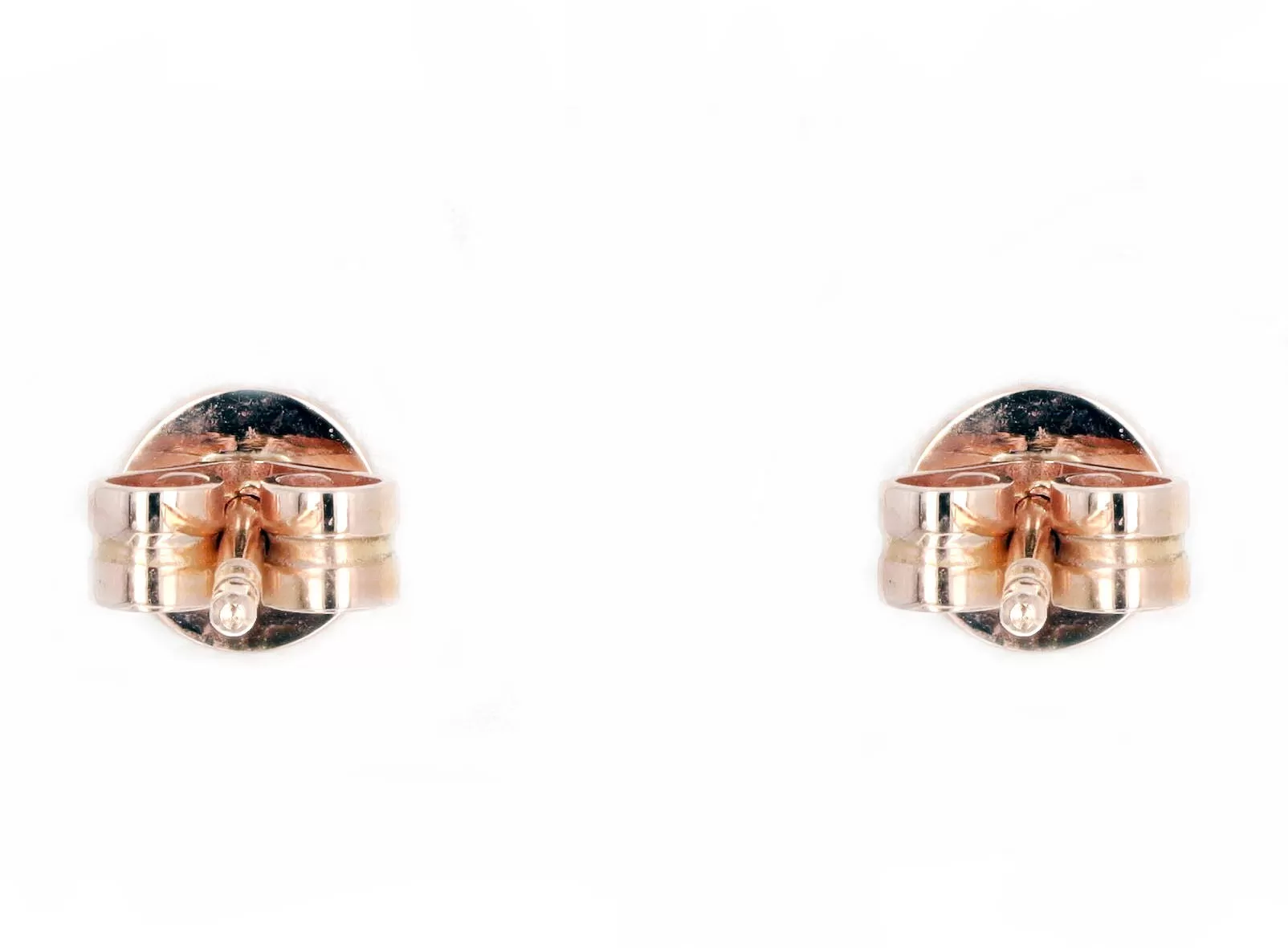 14K Rose Gold 0.50 Carat Total Weight Diamond Pave Disk Stud Earrings