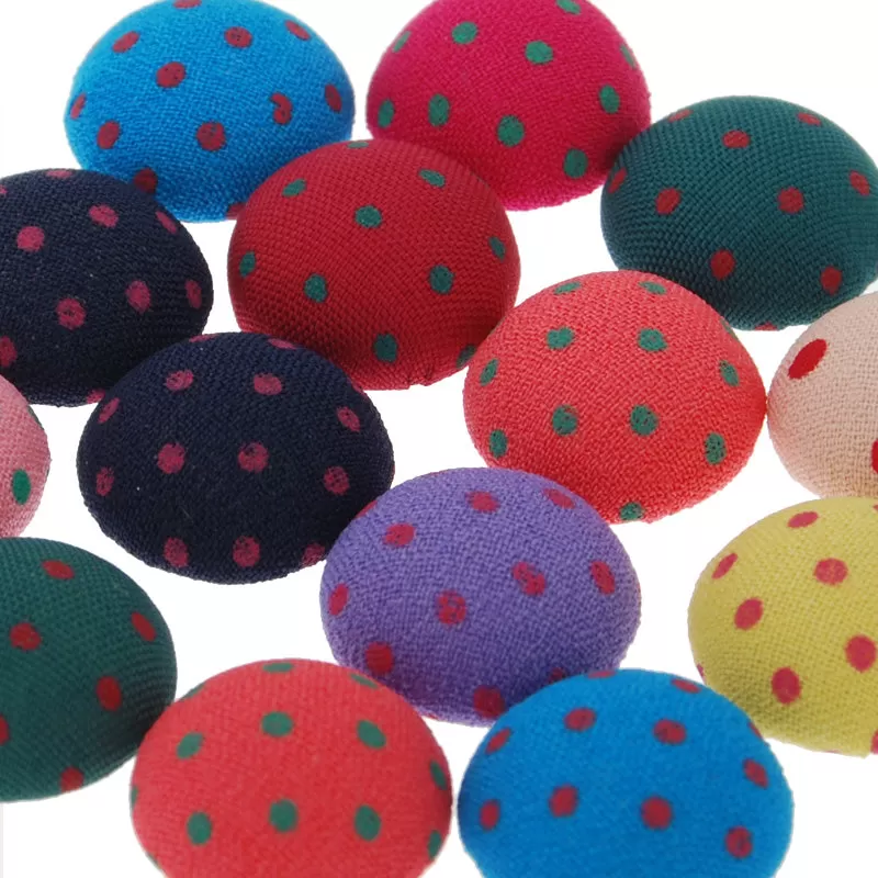 15mm Round,mixed colors,dot floral button fabric covered button,flat back cabochon garment accessories,50 picecs/lot