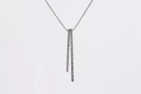 18" 14k White Gold 0.66tcw Diamond Bar Pendants Necklace (9.00g.)