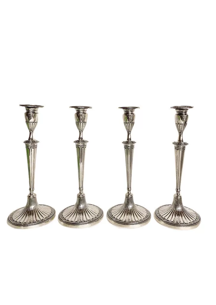 4 Gorham Sterling Weighted Candlesticks, 1917