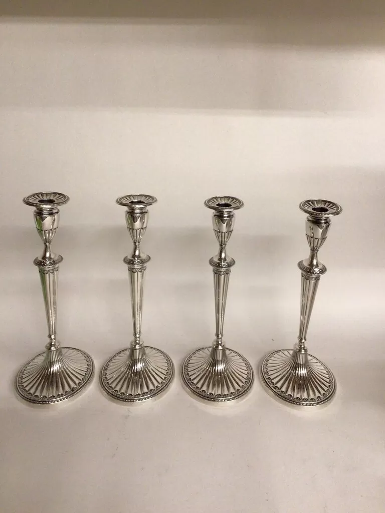 4 Gorham Sterling Weighted Candlesticks, 1917