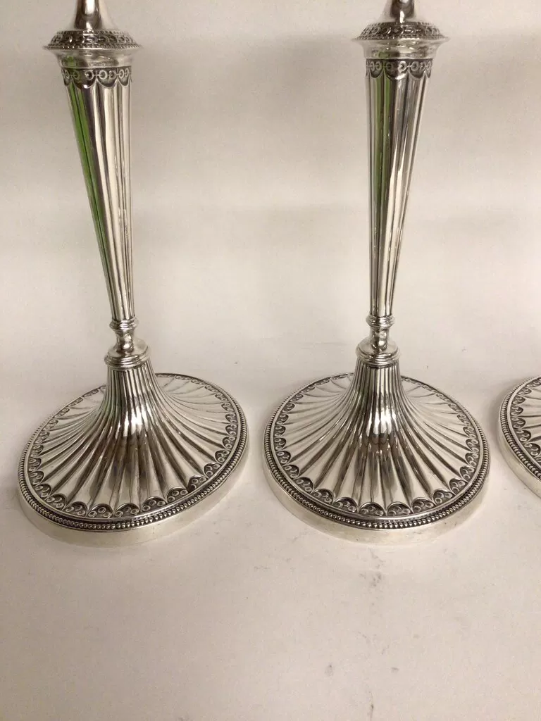 4 Gorham Sterling Weighted Candlesticks, 1917