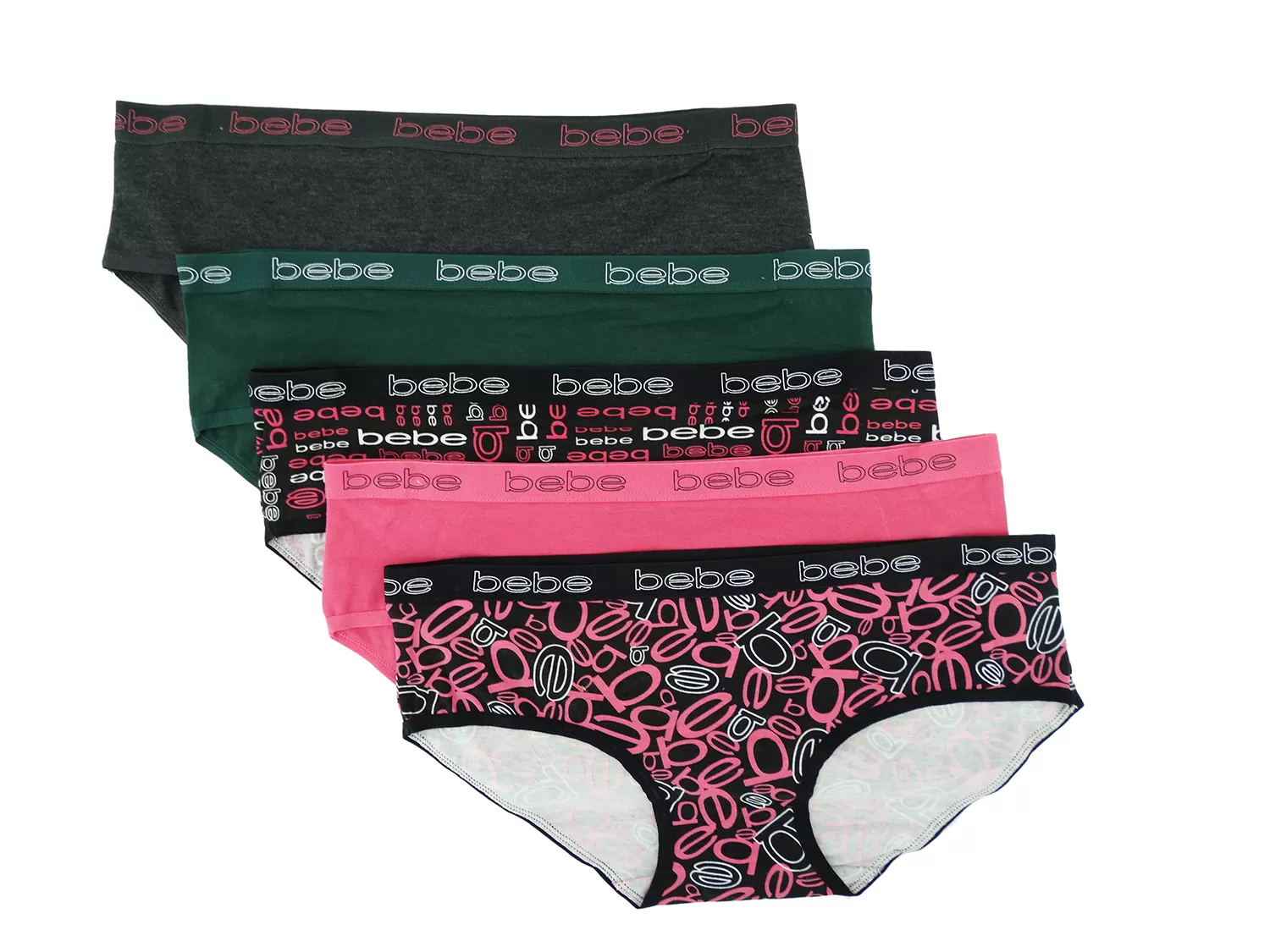 5PKHP1045, Bebe Ladies 5pk Hipster Panties (S-XL)