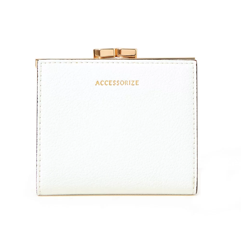 Accessorize London White Clip Frame Bella Purse