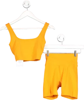 Adanola Orange Square Neck Sports Bra And High Waist Shorts UK XS