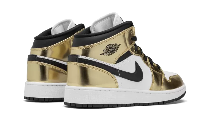 Air Jordan 1 Mid White Metallic Gold