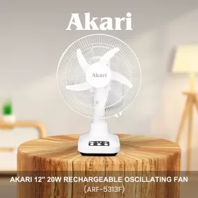 Akari 12 20W Rechargeable Oscillating Fan (ARF-5313F)