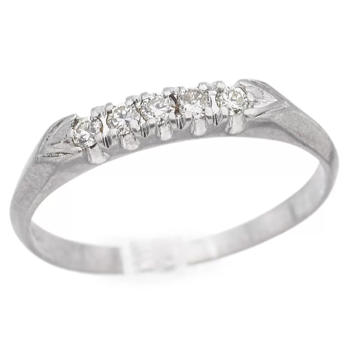 Antique Platinum 0.10 TCW Diamond Band Ring Size 6