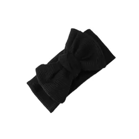 Baby Girl Large Waffle Topknot Headband Headwrap — Black