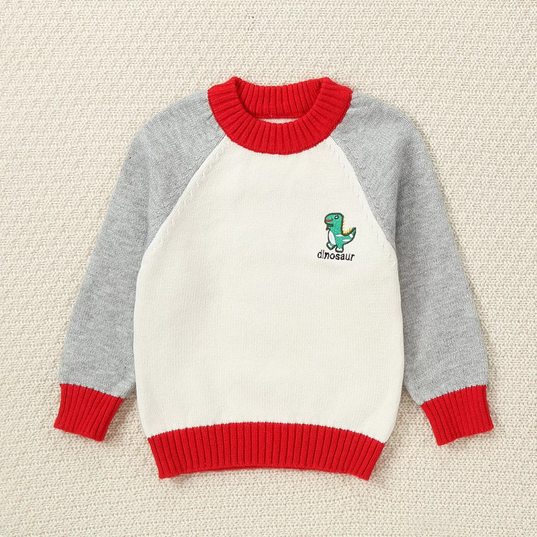 Baby Kid Boys Color-blocking Dinosaur Sweaters Wholesale 23113069