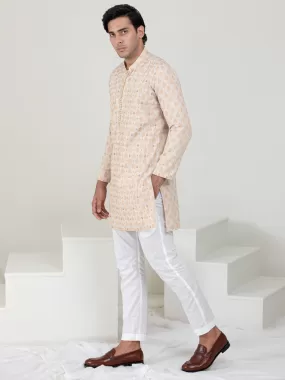 Beige Blended Formal Kurta - AL-K-SP-051