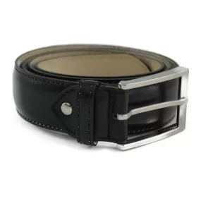 BERWICK 1707 Leather Belt - Black Boxcalf