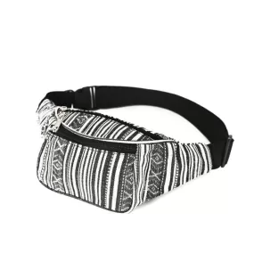 Black/White Mix Canvas Bumbag