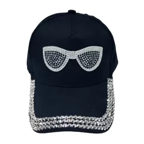 Bling Sunglasses Accented Studded Baseball Cap