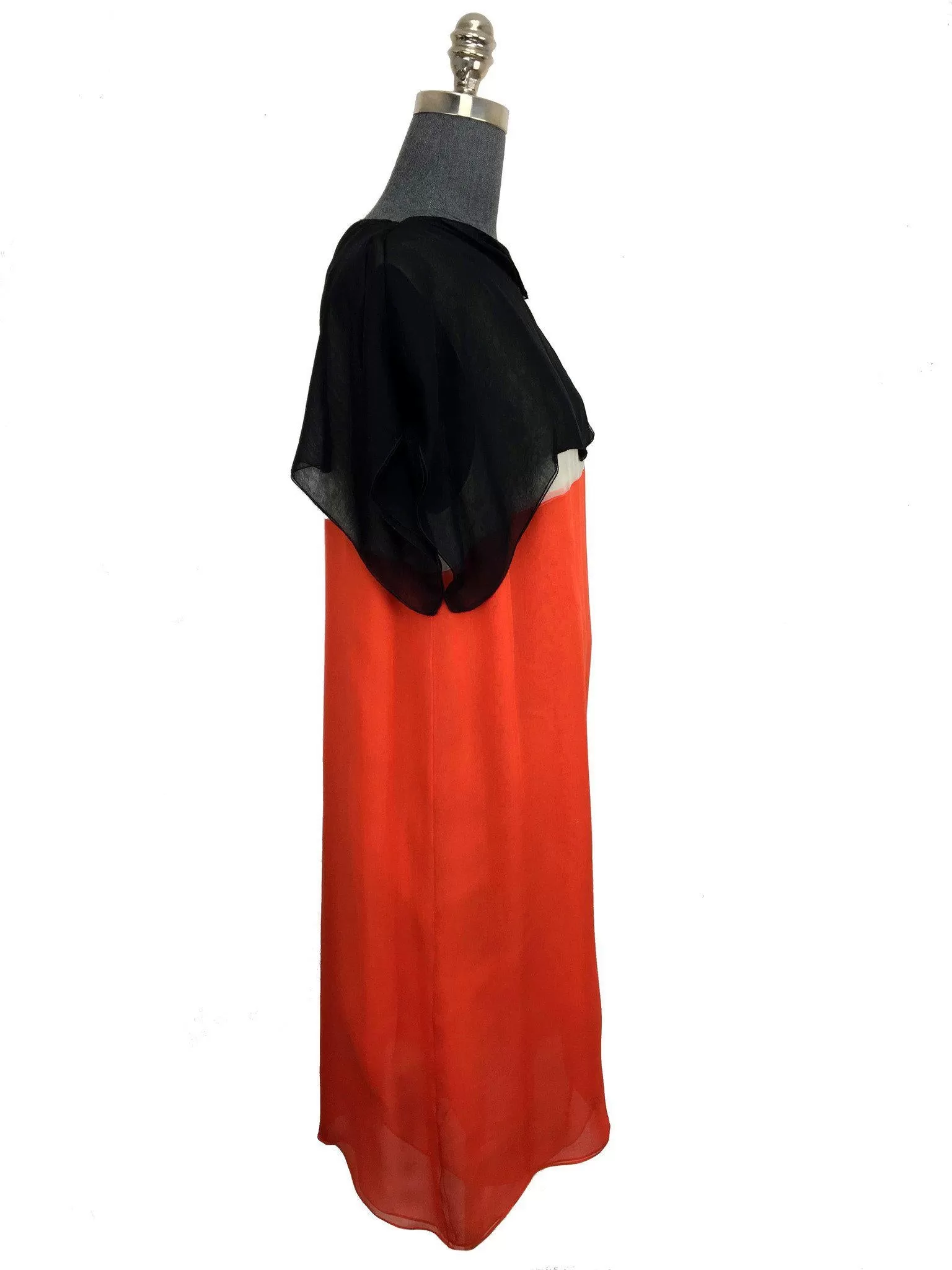 Bottega Veneta Color-Block Silk-Chiffon Dress Size L