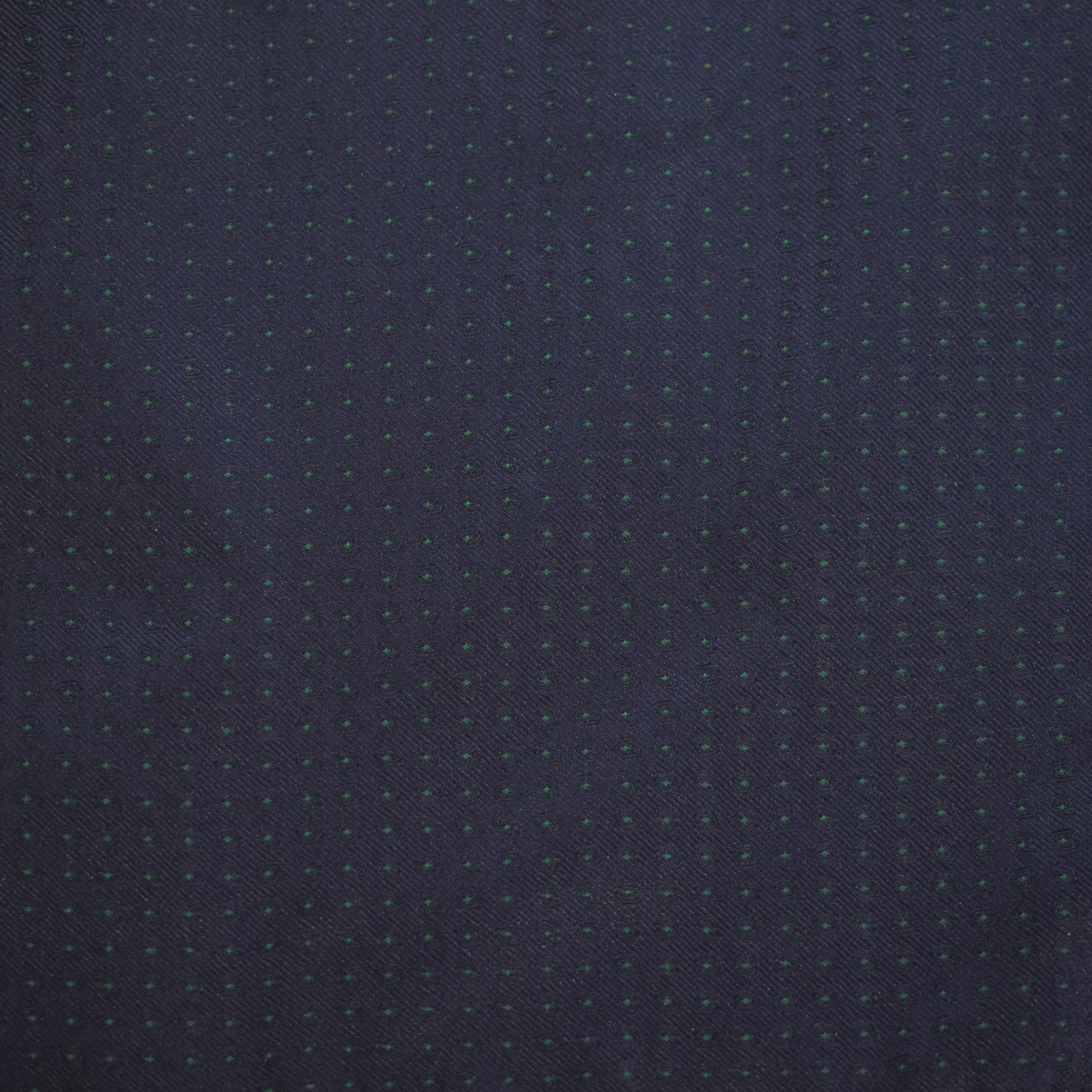 Boys Neck Tie - Navy Green Micro Polkadot