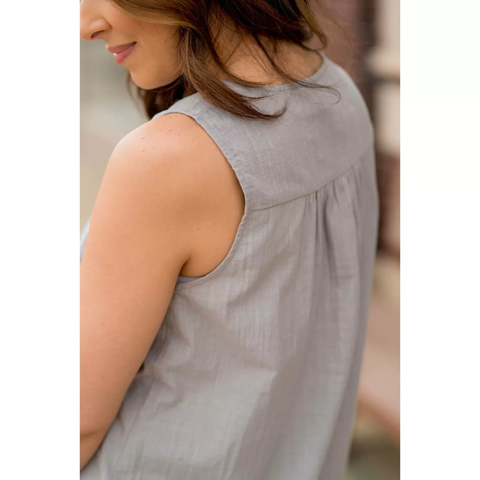 Button Down Knit Tank