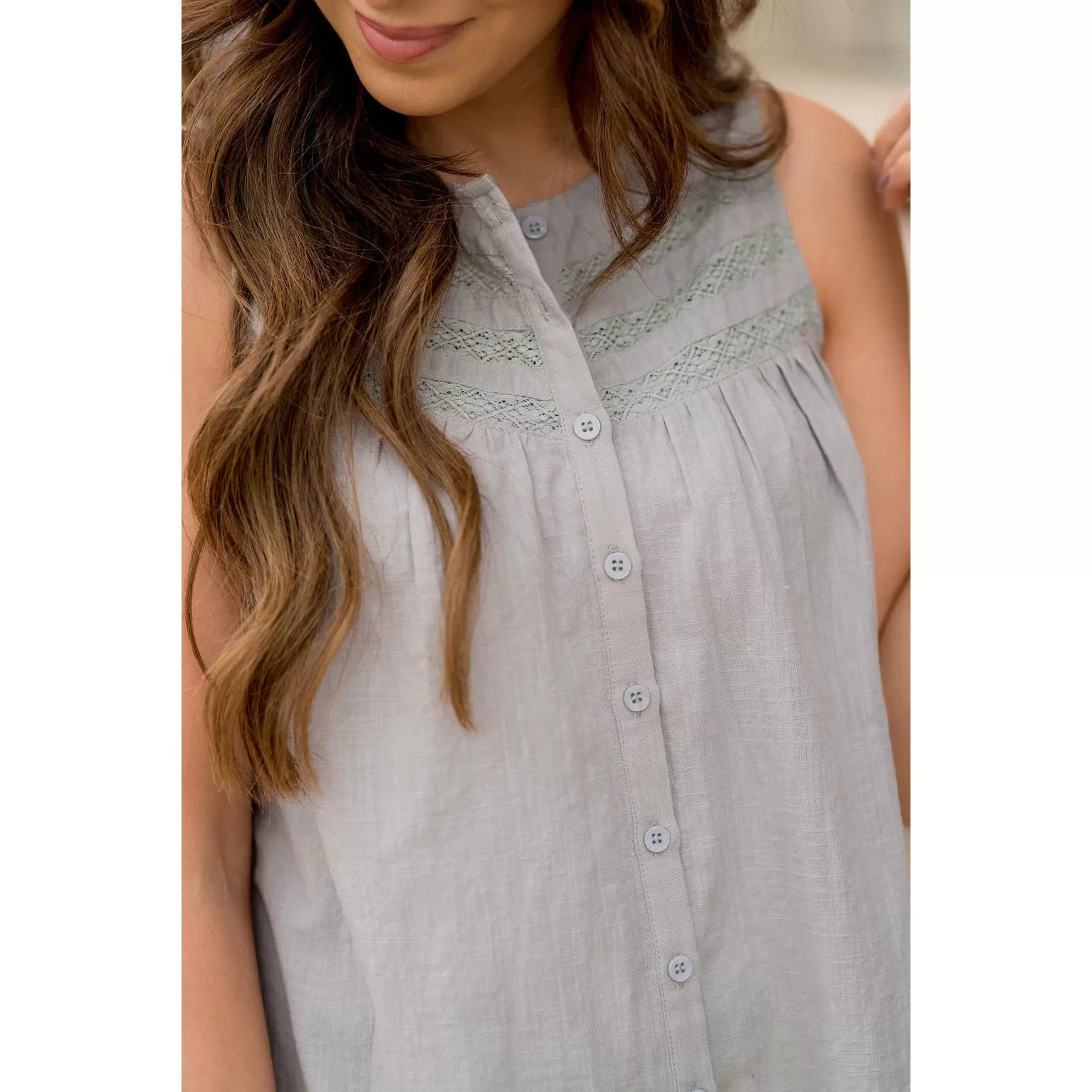 Button Down Knit Tank