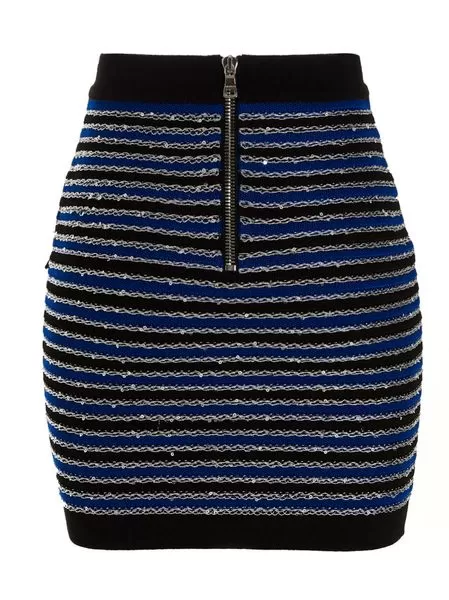 BUTTONED KNIT SKIRT