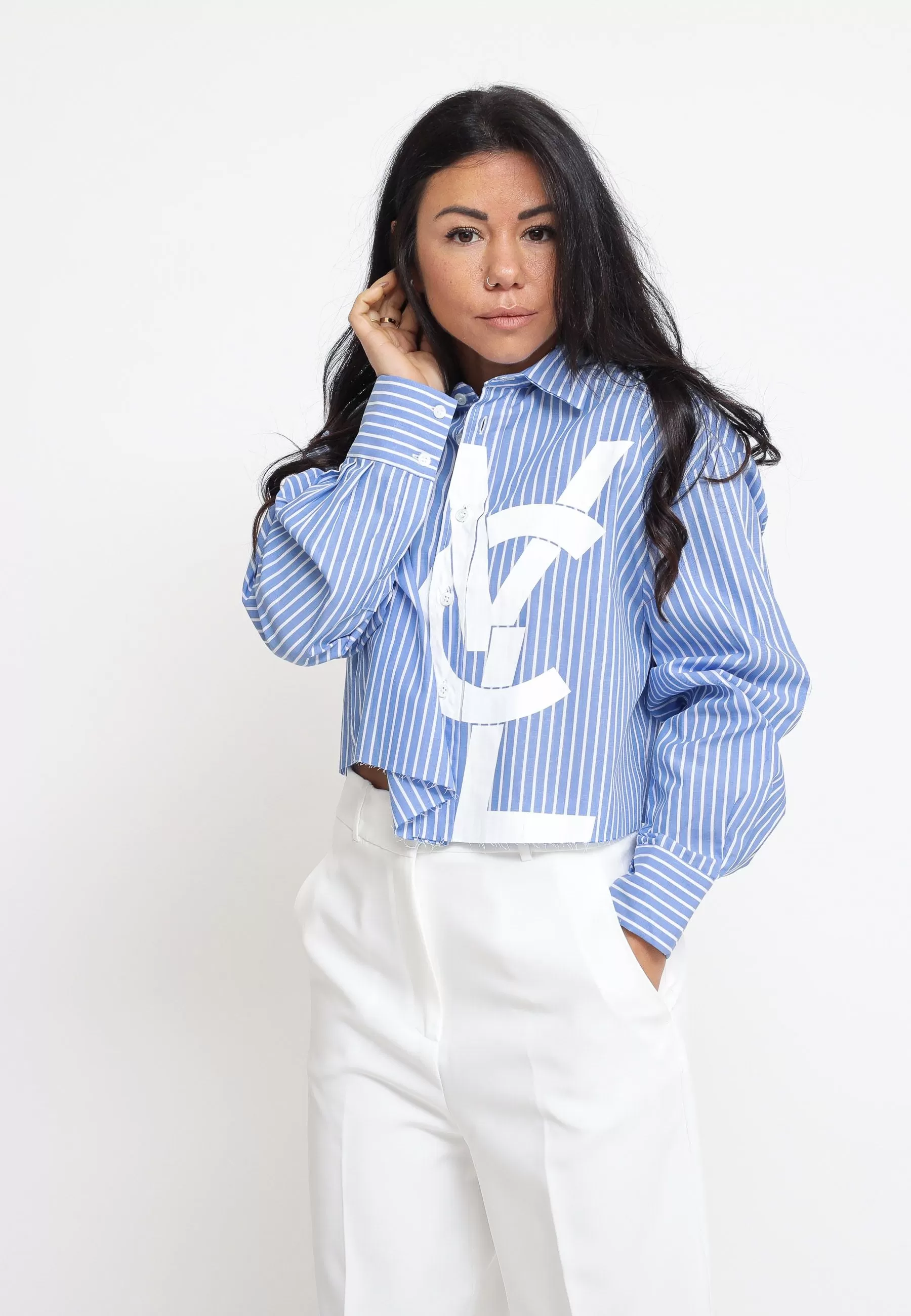 Camicia Crop - Azzurro