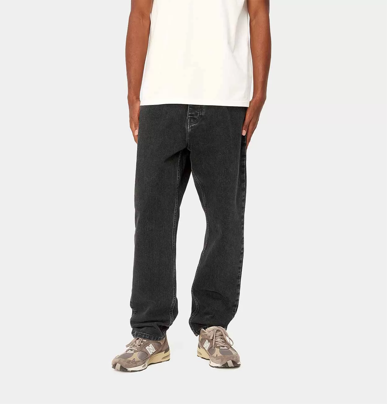 Carhartt WIP Newel Pant in Black Stone Washed