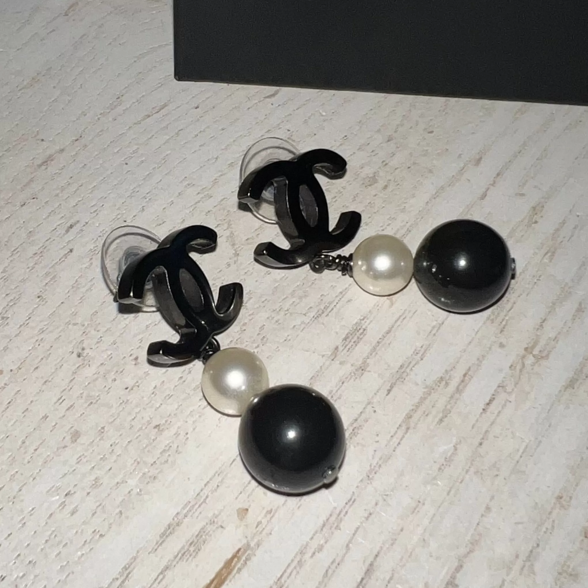 Chanel CC Pearl Drop Earrings