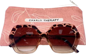 Charly Therapy Brown Big Hexagonal Sunglasses One Size