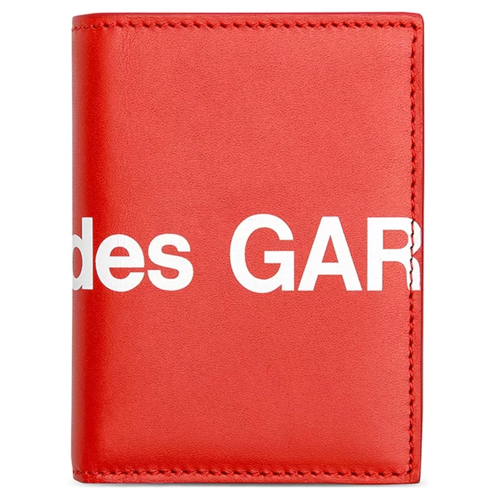 Comme des Garcons Huge Logo Leather Wallet - Red