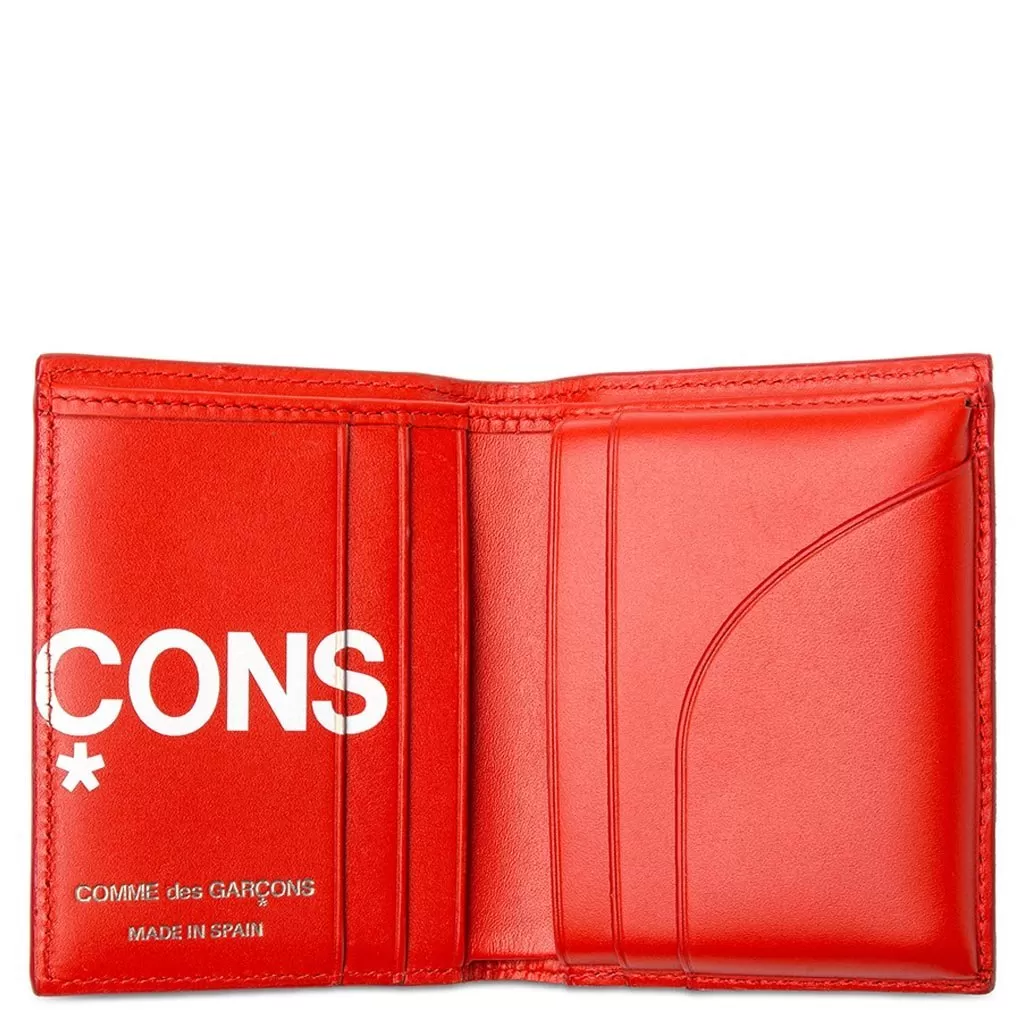 Comme des Garcons Huge Logo Leather Wallet - Red