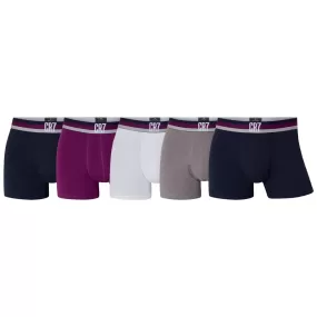 CR7 Men's 5-Pack Cotton Blend Trunks, Travel Bag