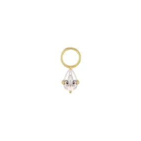 CZ PEAR SHAPED HOOP CHARM