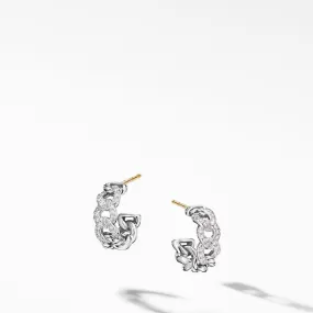 David Yurman Belmont Curb Link Diamond Hoop Earrings