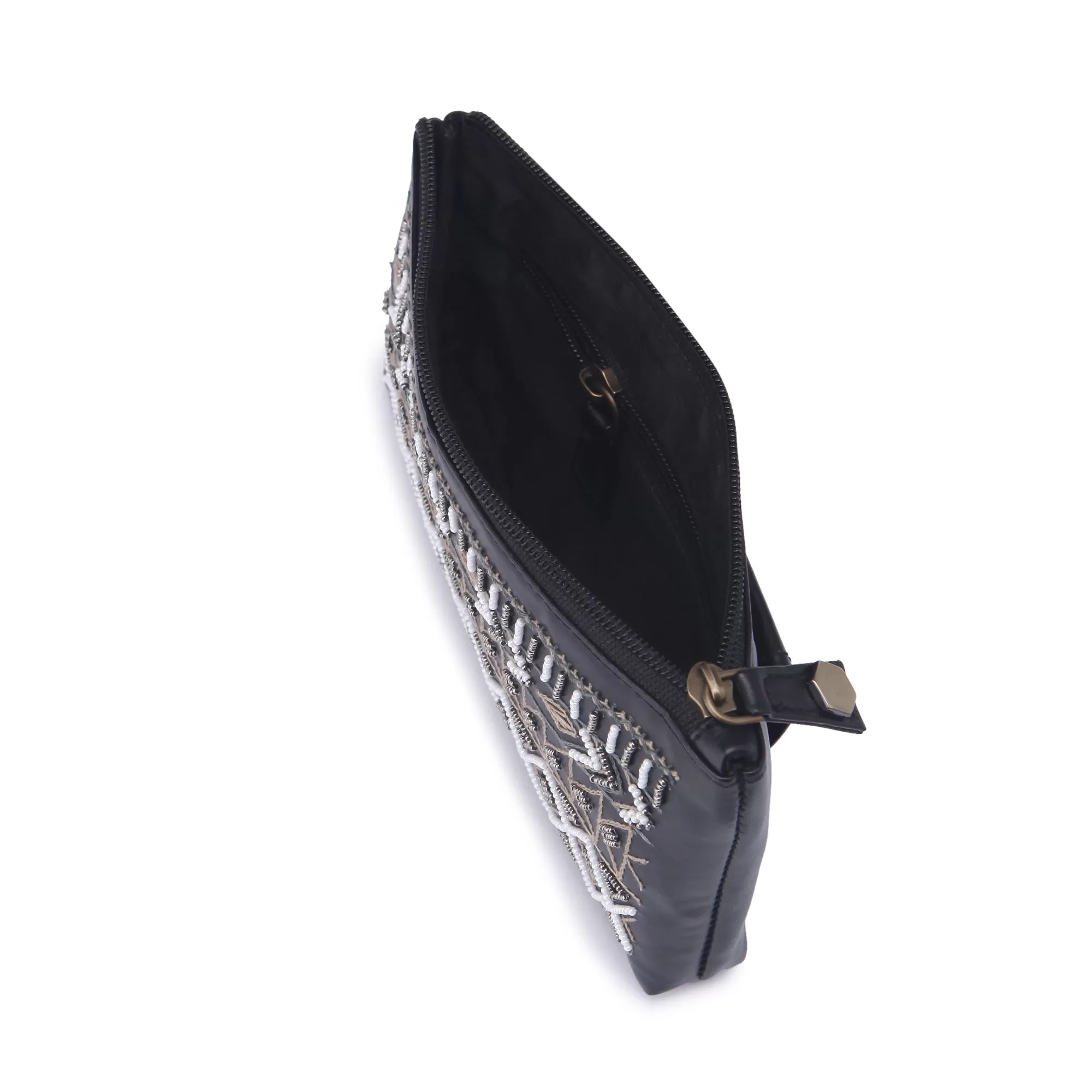 Dhaka Black Hand Embroidered Waist Belt Bag