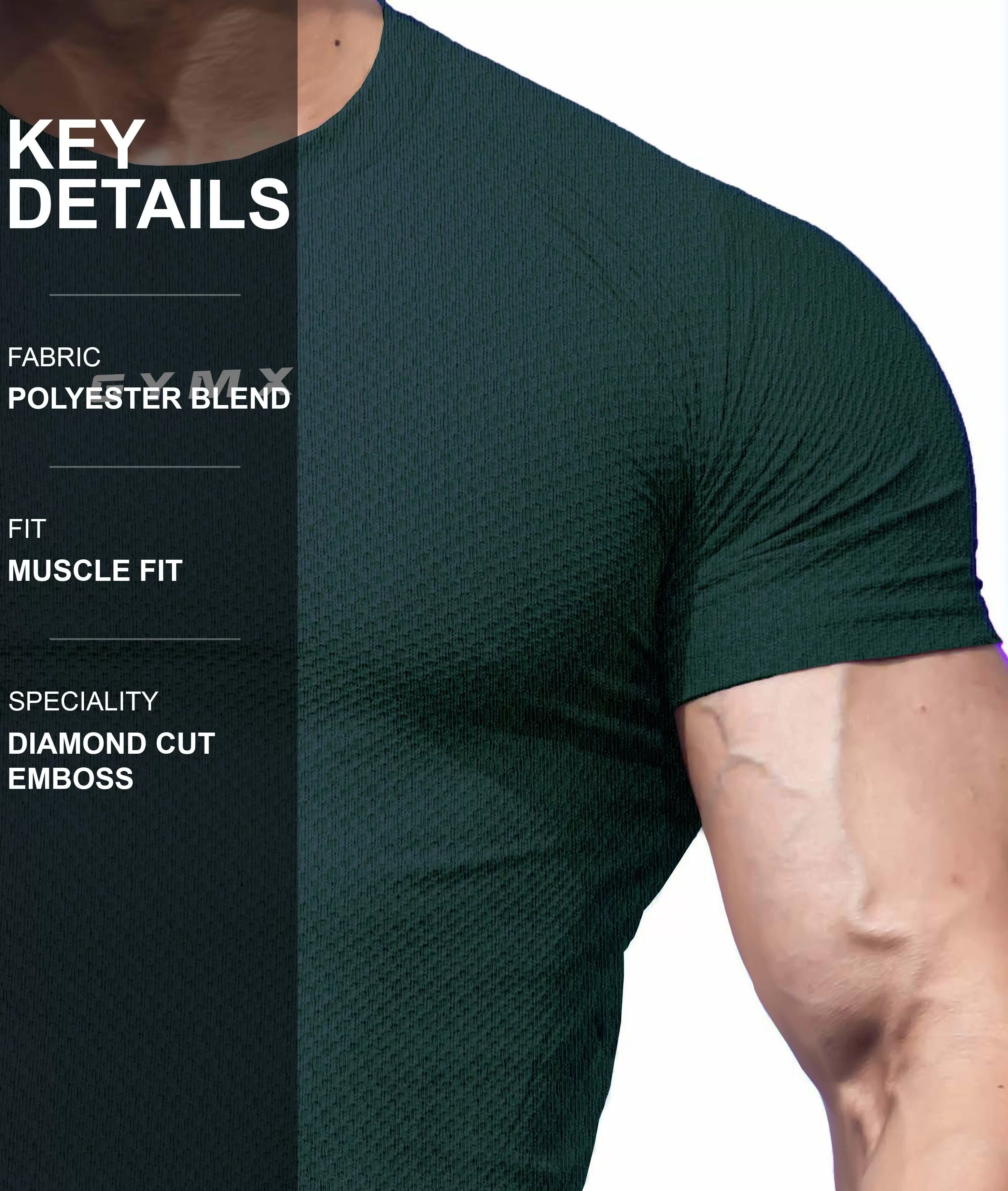 Diamond Cut GymX Tee: Emerald Green