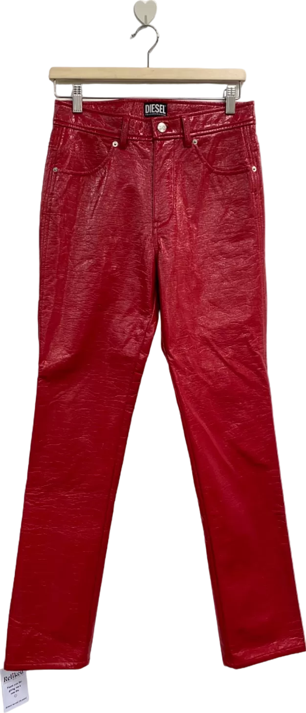 Diesel Red P-Arcy Straight-Leg Trousers UK W27