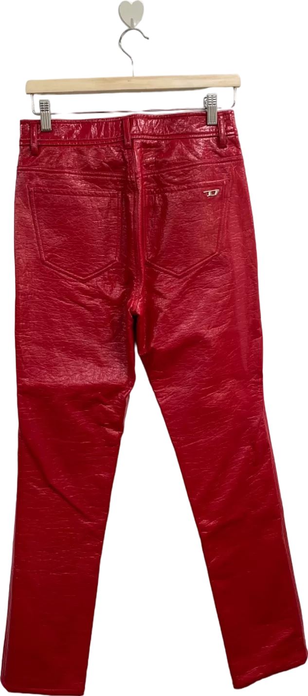 Diesel Red P-Arcy Straight-Leg Trousers UK W27