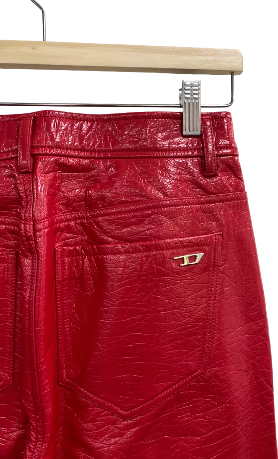 Diesel Red P-Arcy Straight-Leg Trousers UK W27