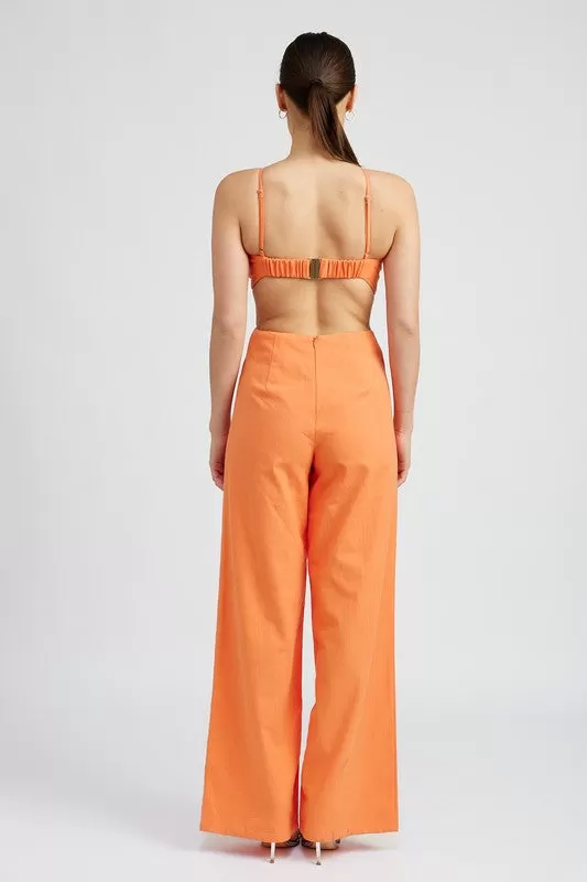 Double O Ring Cut Out Jumpsuit