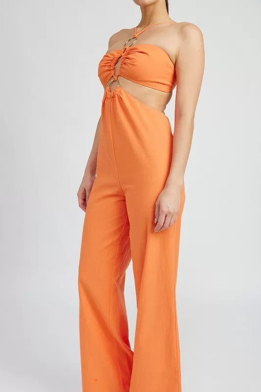 Double O Ring Cut Out Jumpsuit