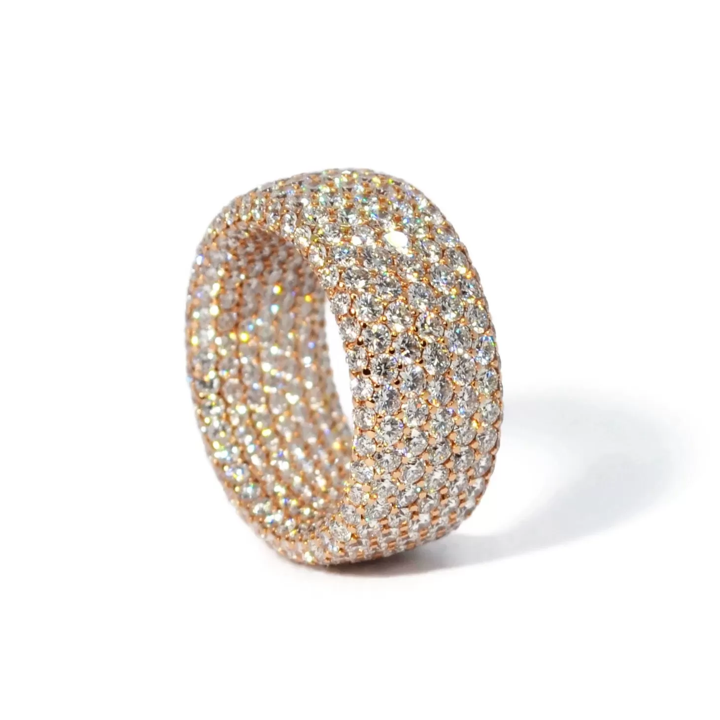 Eclat Jewels - Inside & Out - Diamond Band Ring, 18k Rose Gold