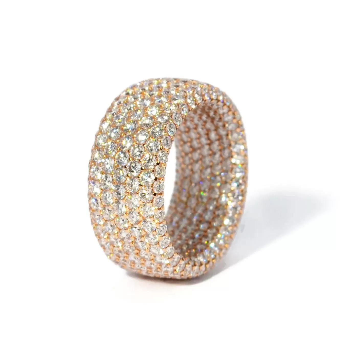 Eclat Jewels - Inside & Out - Diamond Band Ring, 18k Rose Gold