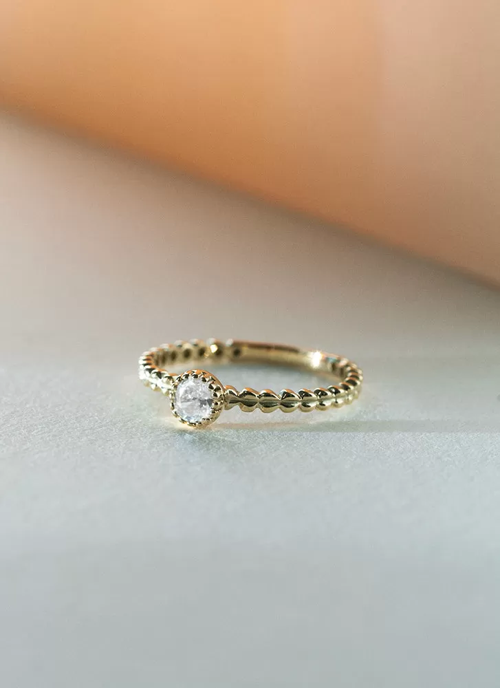 Edie moissanite april birthstone ring 14k gold