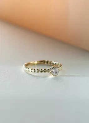 Edie moissanite april birthstone ring 14k gold