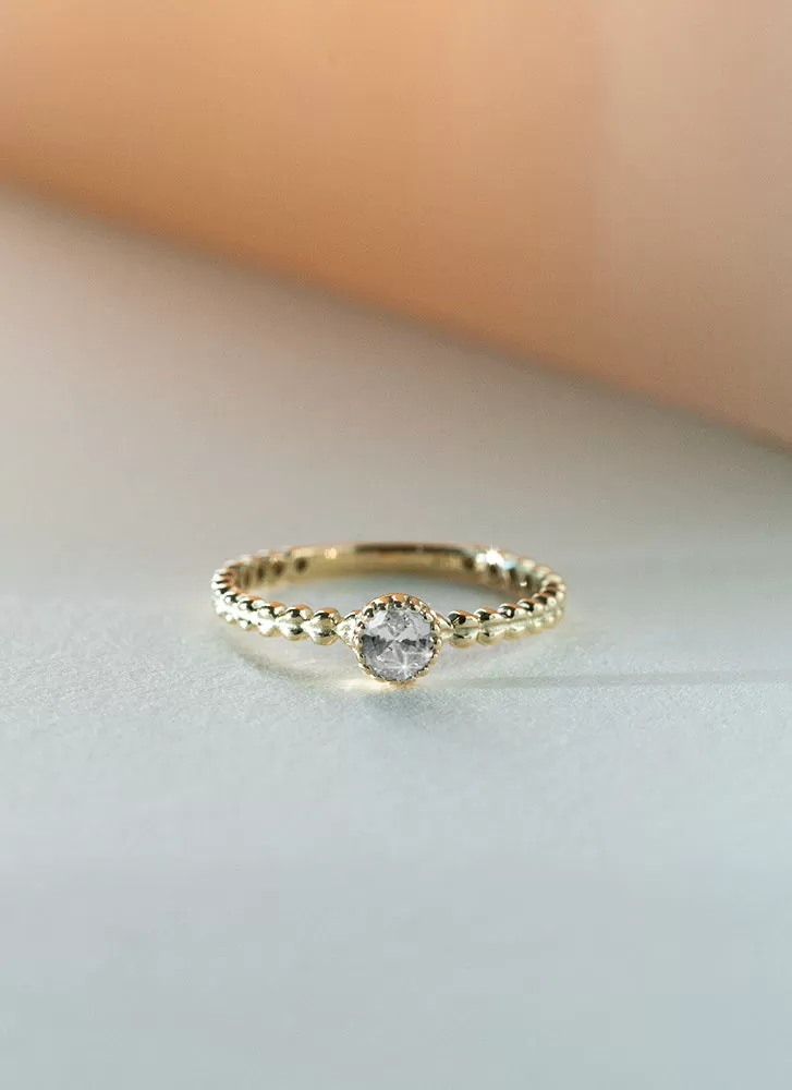 Edie moissanite april birthstone ring 14k gold