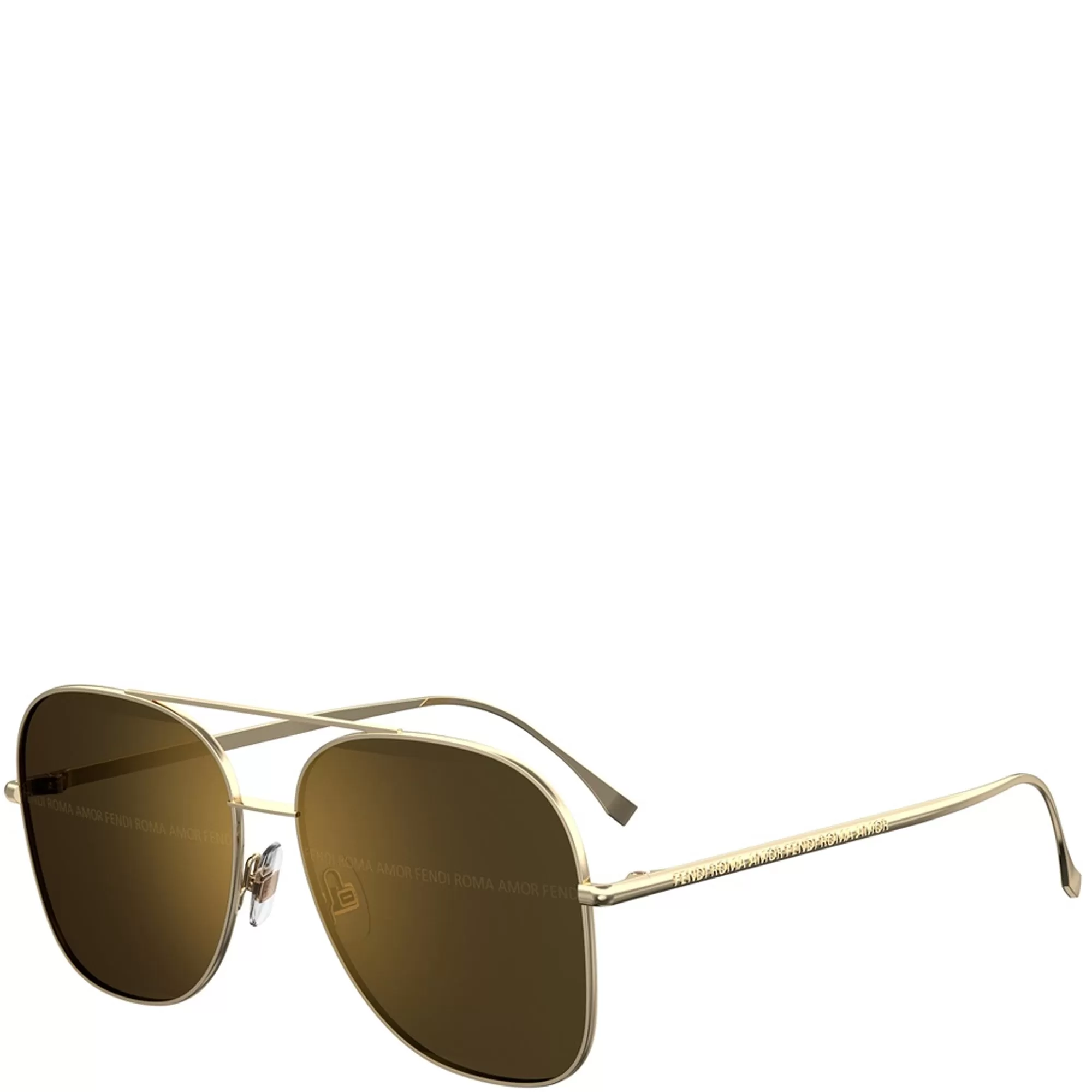 Fendi FF0378 Square Aviator, Gold/Grey