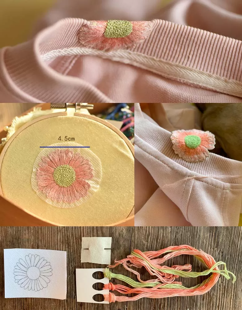 Handmade DIY Embroidered Flowers Materials (Including DIY materials)