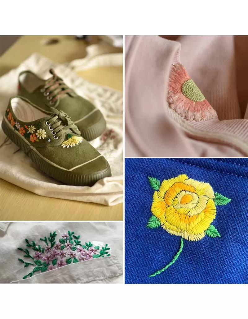 Handmade DIY Embroidered Flowers Materials (Including DIY materials)