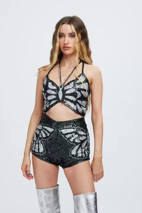 Iridescent Butterfly Sequin Top - Sophie Hannah x Easy Tiger