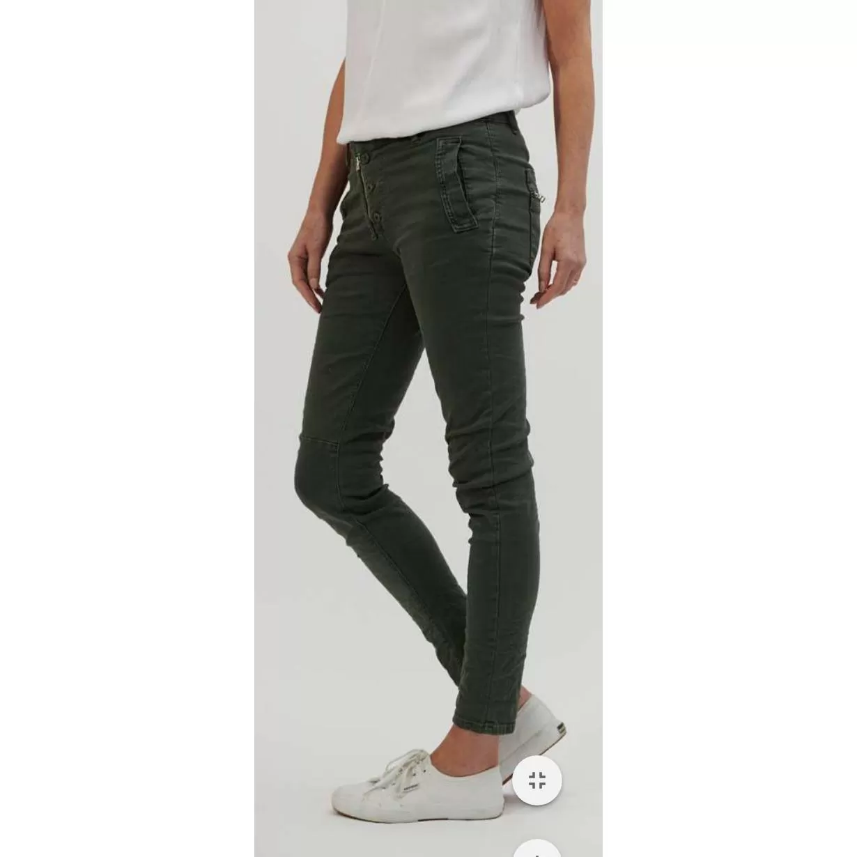 Italian Star Khaki Button Jeans